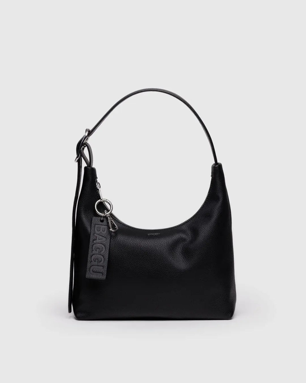 Baggu Recycled Leather Shoulder Bag- Black