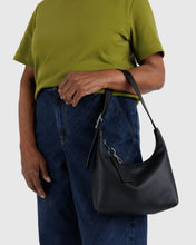 Load image into Gallery viewer, Baggu Recycled Leather Shoulder Bag- Black
