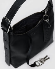 Load image into Gallery viewer, Baggu Recycled Leather Shoulder Bag- Black

