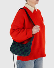 Load image into Gallery viewer, Baggu Small Nylon Crescent Bag- Navy Green Check
