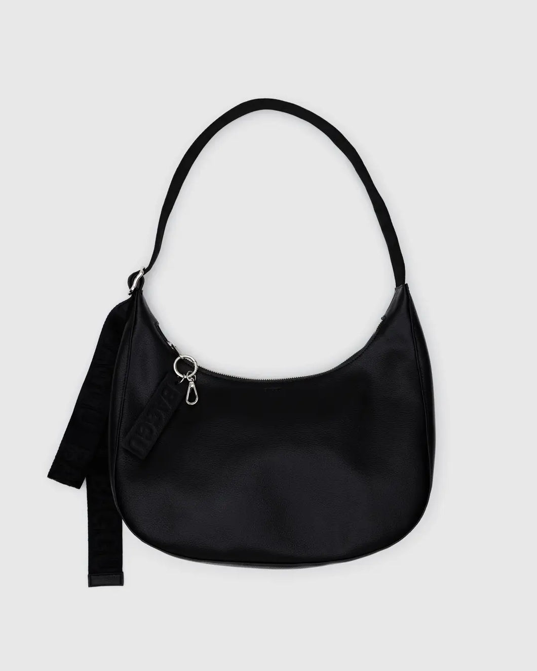 Baggu Medium Recycled Leather Crescent Bag- Black