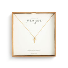 Load image into Gallery viewer, Wrapped in Prayer - Dainty Cross Necklace - Gold
