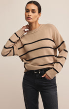 Load image into Gallery viewer, Boyfriend Striped Sweater - Biscuit

