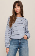 Load image into Gallery viewer, Darby Stripe Sweater- Skyline
