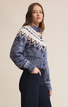 Load image into Gallery viewer, North Sea Fairisle Cardigan- Blue Velvet Heather
