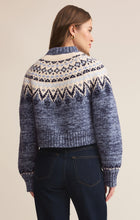 Load image into Gallery viewer, North Sea Fairisle Cardigan- Blue Velvet Heather
