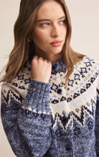 Load image into Gallery viewer, North Sea Fairisle Cardigan- Blue Velvet Heather
