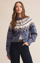 Load image into Gallery viewer, North Sea Fairisle Cardigan- Blue Velvet Heather
