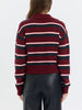 Lyric Collared Pullover Sweater- Bordeaux Stripe