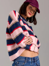 Load image into Gallery viewer, Carlyle Everyday Crew Sweater Coral Stripe
