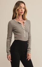 Load image into Gallery viewer, Stella Stripe Henley - Heather Taupe
