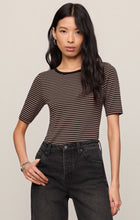 Load image into Gallery viewer, Freida Striped Tee Wild Mushroom
