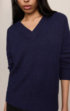 Load image into Gallery viewer, Cloud Spun V-neck Sweater- Oxford Blue
