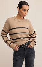 Load image into Gallery viewer, Boyfriend Striped Sweater - Biscuit
