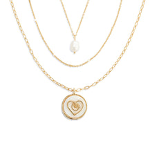 Load image into Gallery viewer, Grateful Heart Mother of Pearl Necklace - Gold
