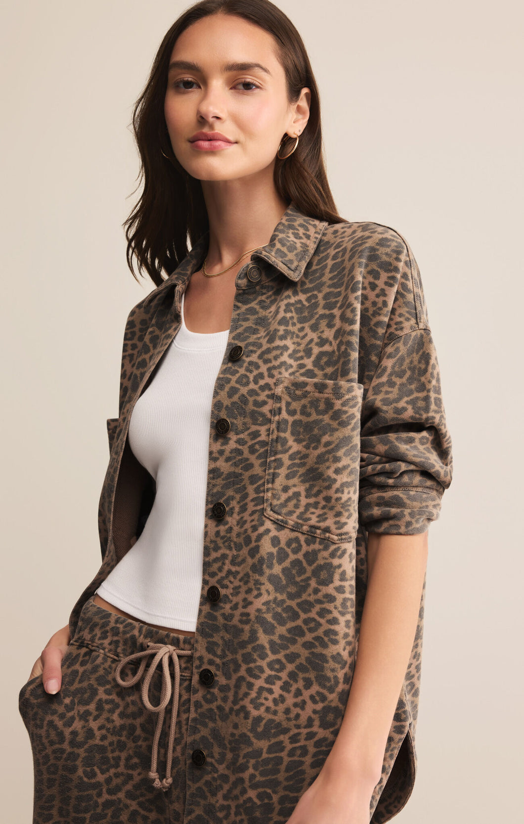 All Day Leopard Jacket - Desert Tan