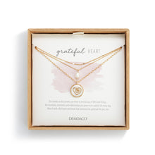 Load image into Gallery viewer, Grateful Heart Mother of Pearl Necklace - Gold
