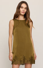 Load image into Gallery viewer, Meadow Muse Lace Mini Dress- Golden Sage
