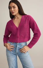 Load image into Gallery viewer, Fleur Cropped Cardigan- Magenta
