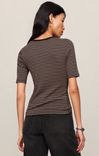 Load image into Gallery viewer, Freida Striped Tee Wild Mushroom

