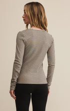 Load image into Gallery viewer, Stella Stripe Henley - Heather Taupe

