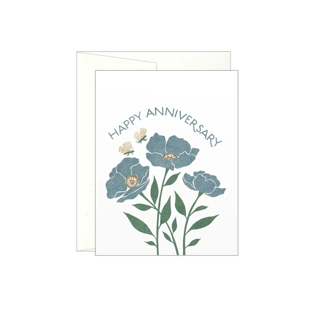 Happy Anniversary- Moths- Letterpress Card