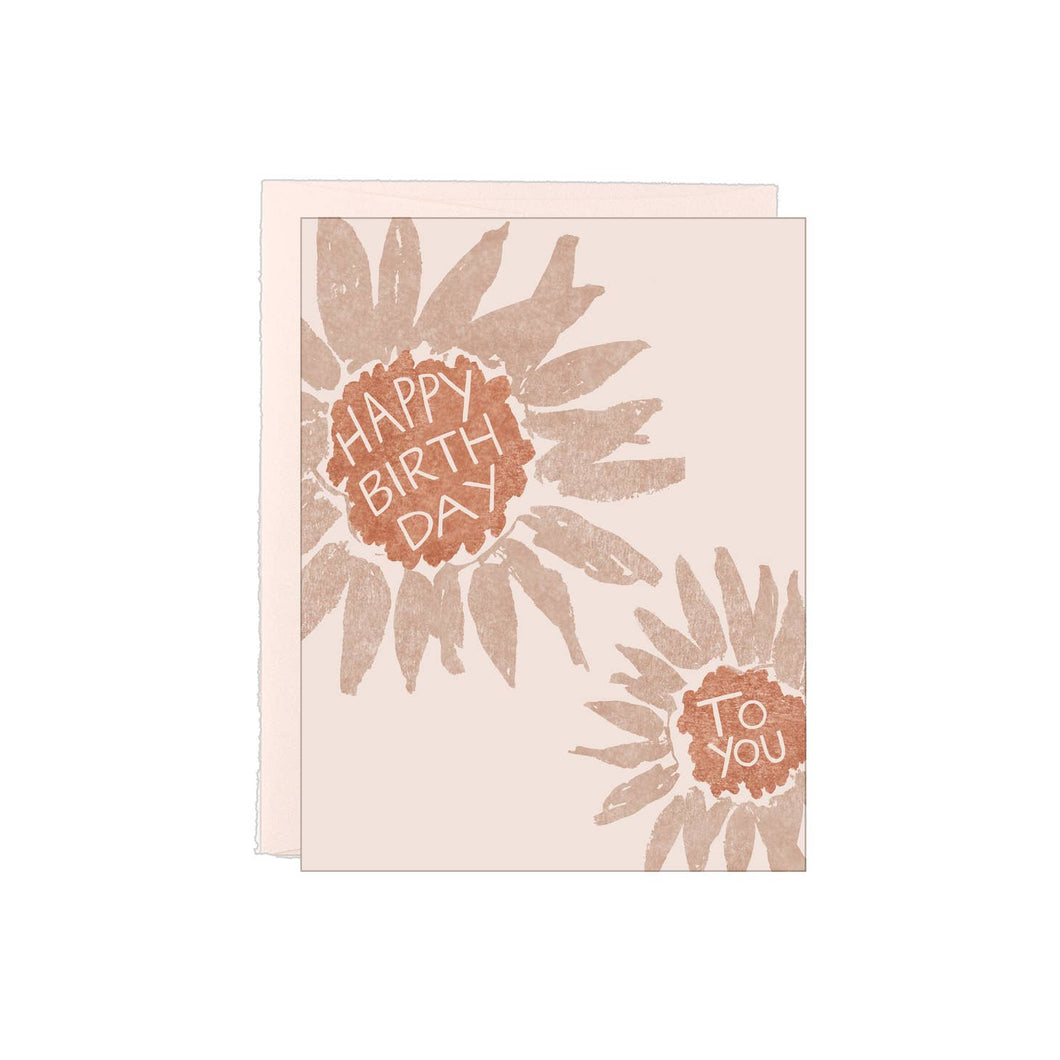 Happy Birthday to You- Sunflower- Letterpress Card