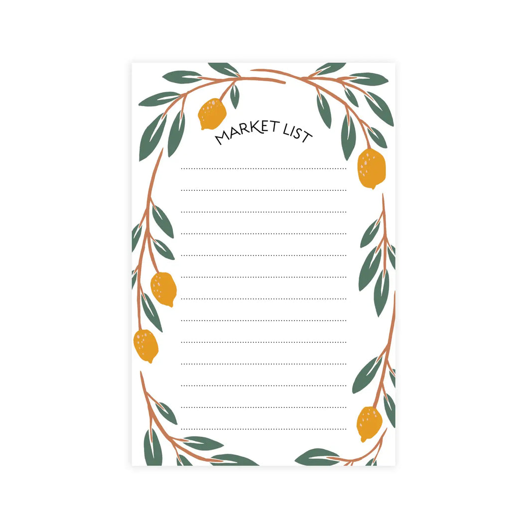 Lemons Market List - 75 sheet Notepad