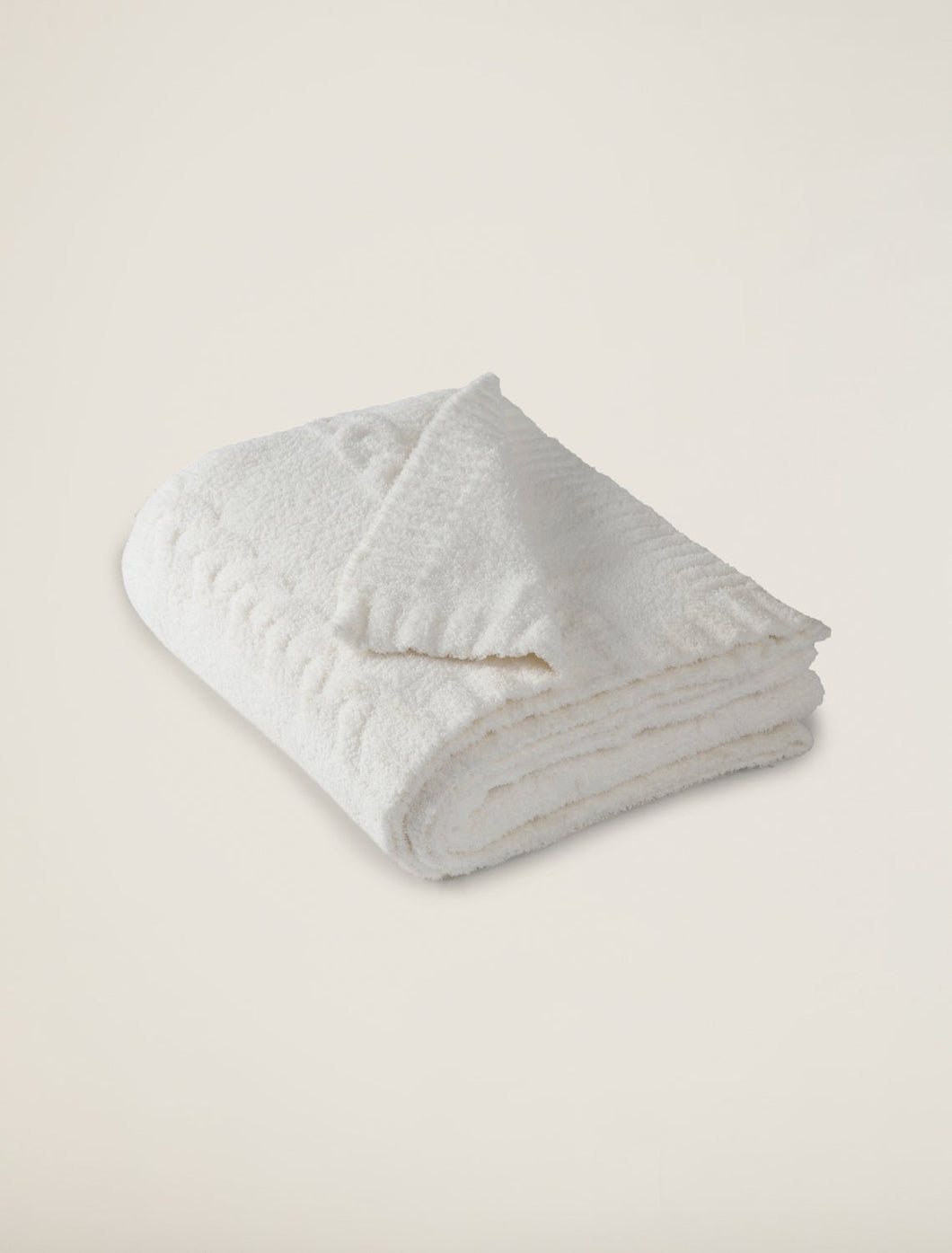 CozyChic Heathered Cable Blanket- Pearl