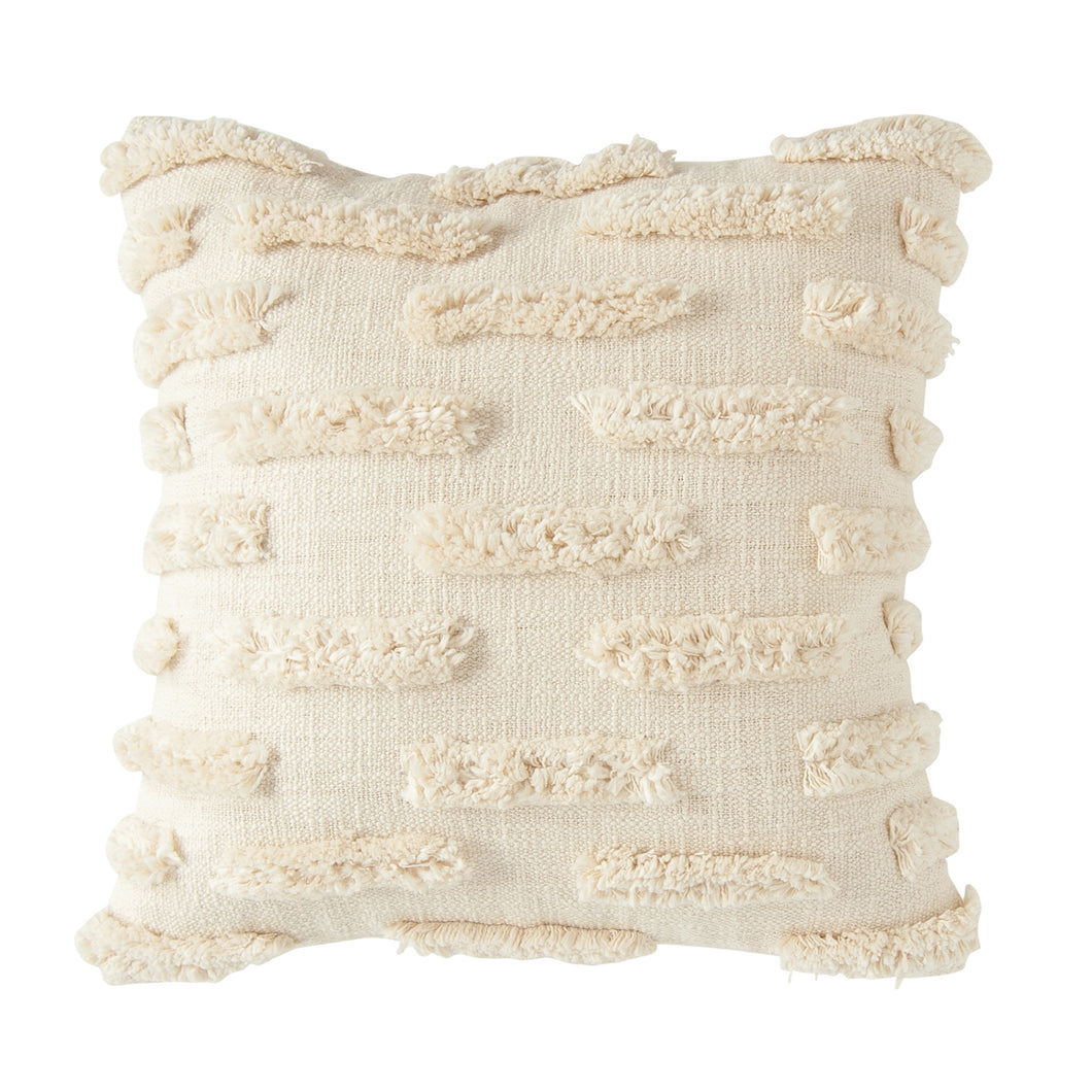 Woven Cotton Pillow with Fringe
