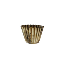 Load image into Gallery viewer, 6&quot; Round x 4-1/4&quot;H Fluted Metal Planter, Brass Finish
