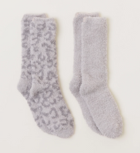 Load image into Gallery viewer, CozyChic Women&#39;s Barefoot in the Wild 2 Pair Sock Set - Linen and Warm Grey
