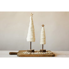 Load image into Gallery viewer, 18&quot; Wool Christmas Tree with Star and Wood Base
