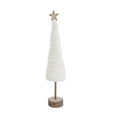 Load image into Gallery viewer, 18&quot; Wool Christmas Tree with Star and Wood Base
