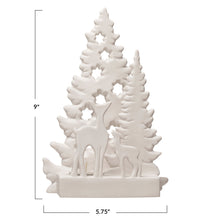 Load image into Gallery viewer, Stoneware Tealight Holder with Deer and Trees

