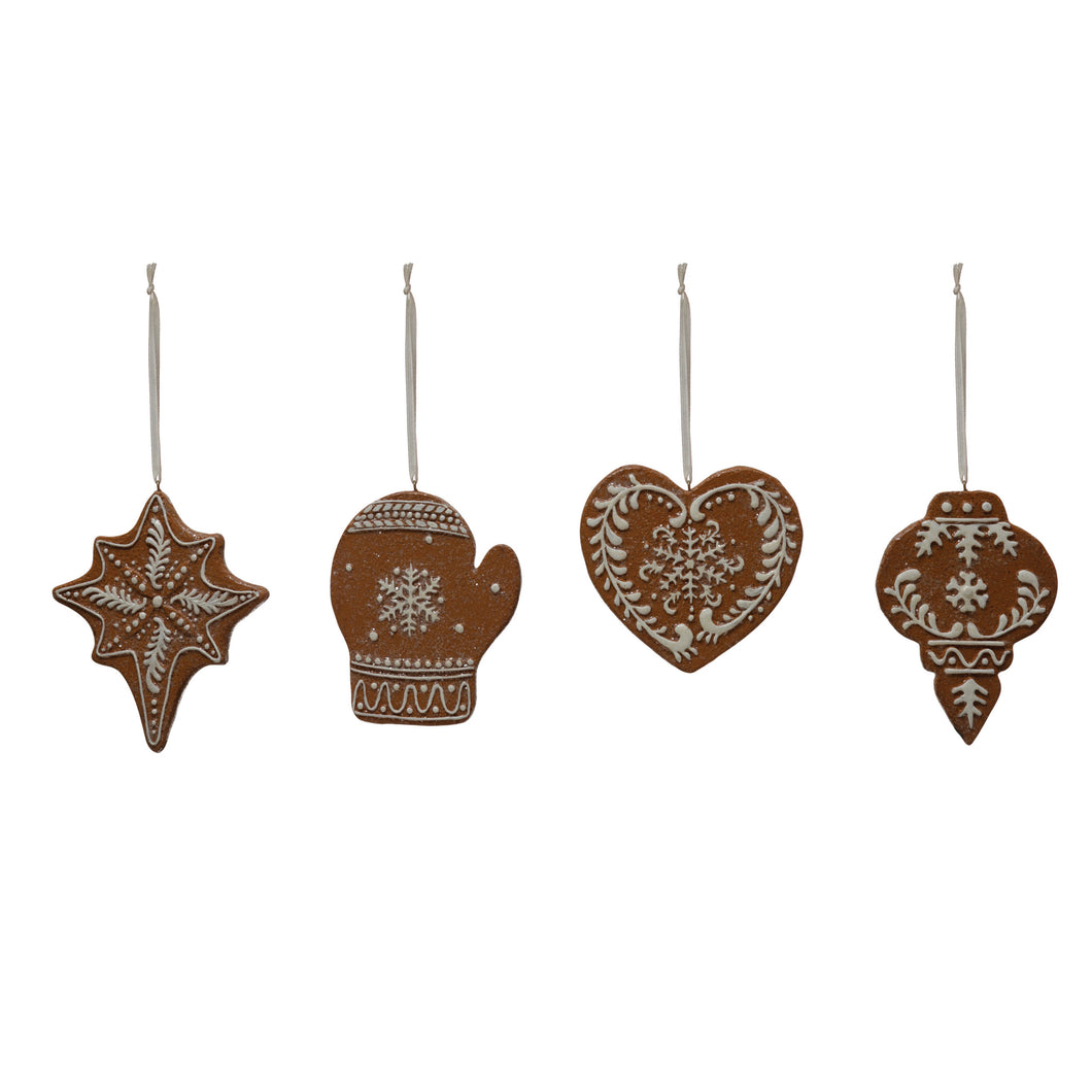 Resin Gingerbread Ornament, 4 Styles