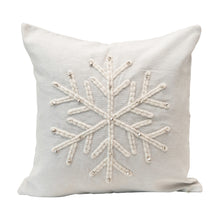 Load image into Gallery viewer, Pillow with Snowflake and Jingle Bells

