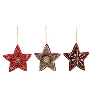 Load image into Gallery viewer, 5&quot; Beaded Velvet Star Ornament
