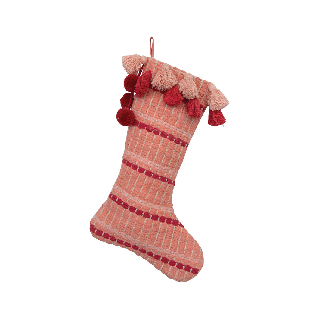Red Woven Tassels Stocking