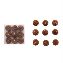 Load image into Gallery viewer, Pinecone Shaped Tealight Candles - Set of 9
