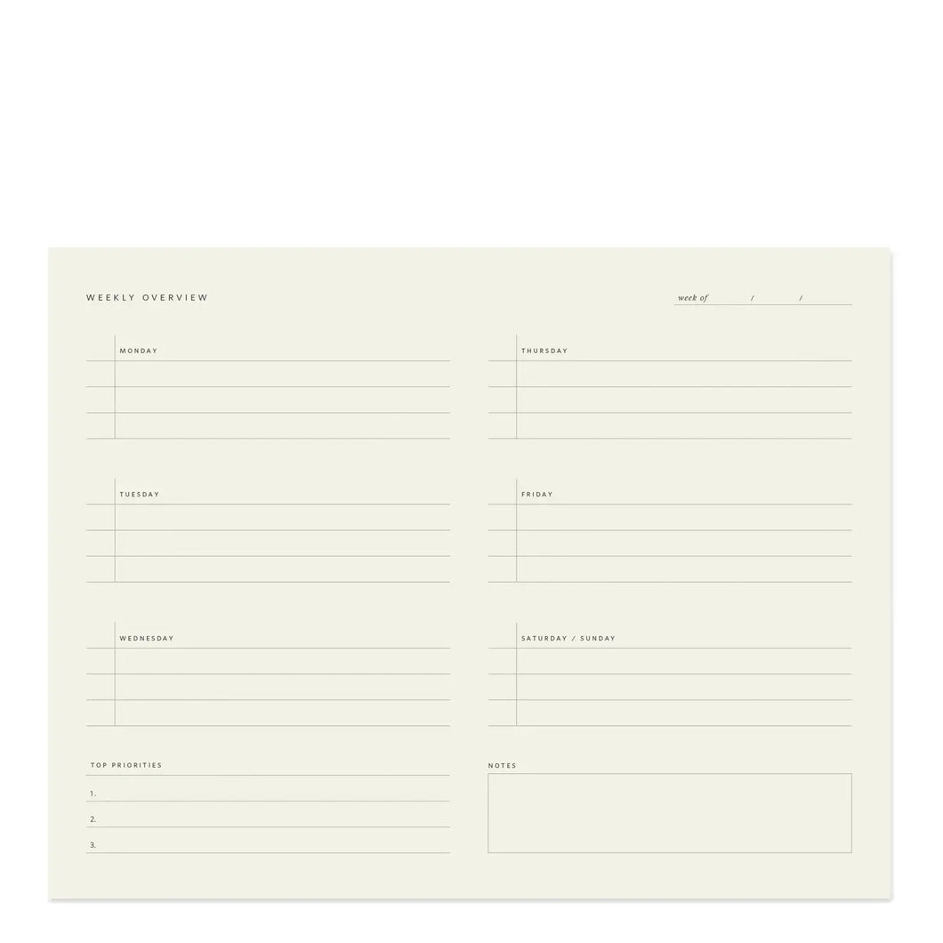 Weekly Overview Notepad