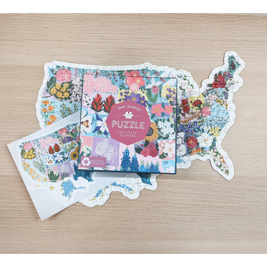 USA Flower Map Puzzle
