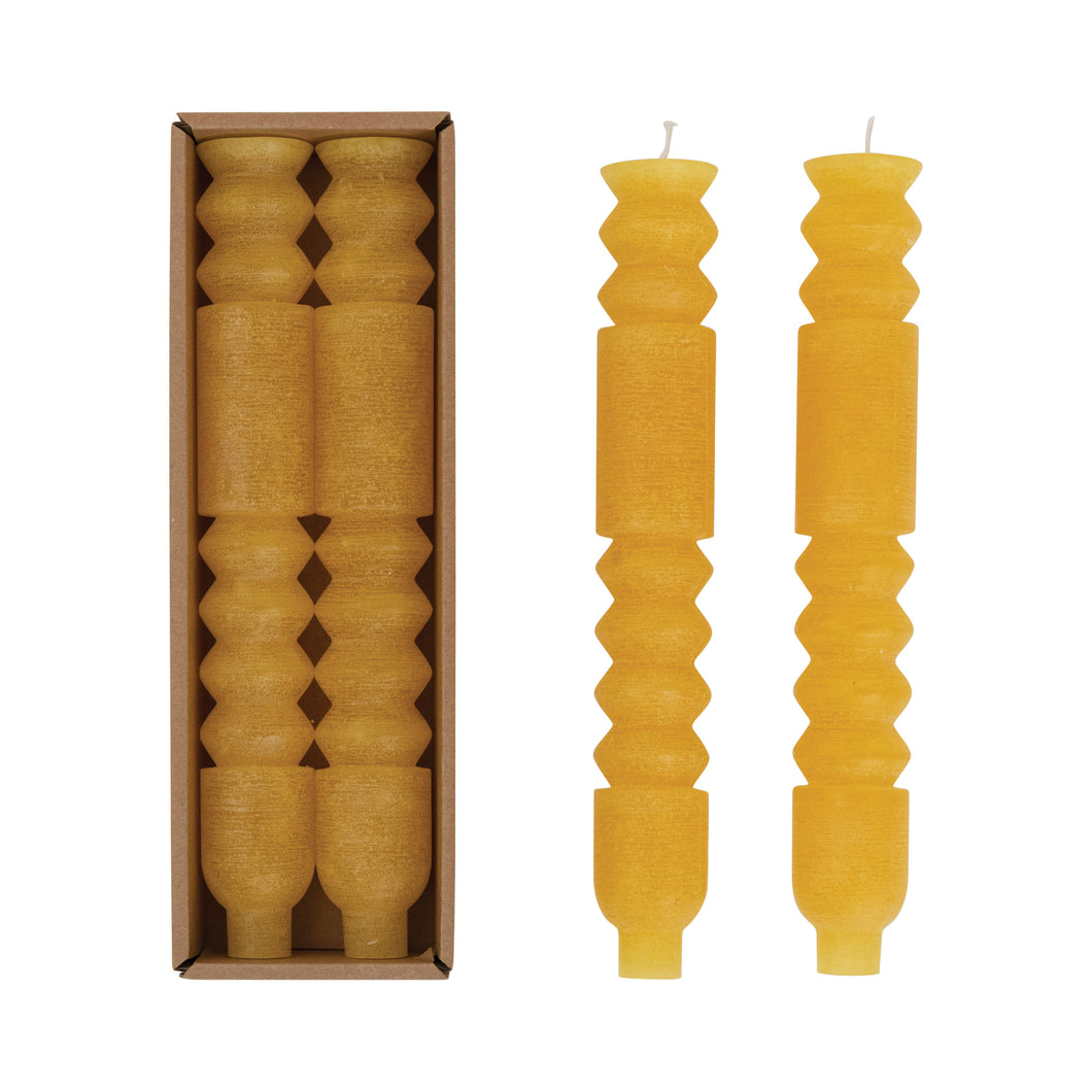 Unscented Totem Taper Candles in Box, Set of 2- Honey