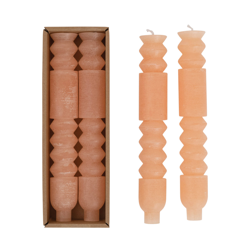 Unscented Totem Taper Candles in Box, Set of 2- Citrus